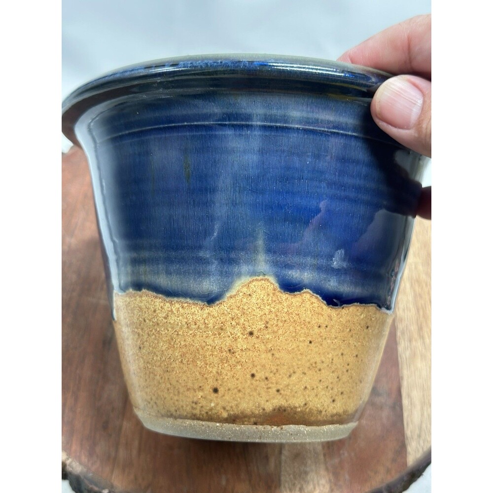 Pottery Pot Bowl Planter Storage Drip Glaze Stoneware